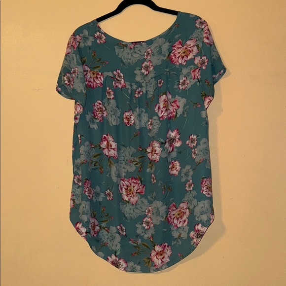 Torrid Teal Floral Blouse - Picture 4 of 4